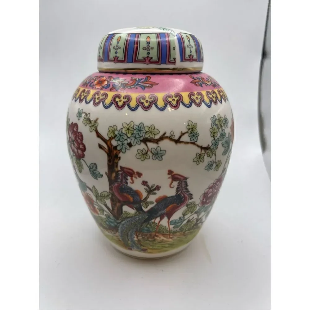 Ginger Jar Italian birds floral vintage